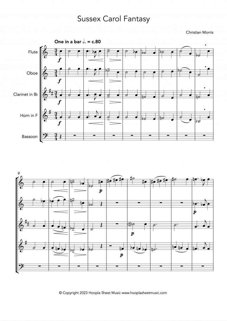 Sussex Carol Fantasy (Wind Quintet)