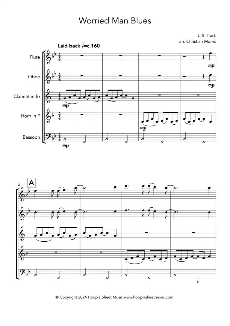 Worried Man Blues (Wind Quintet)
