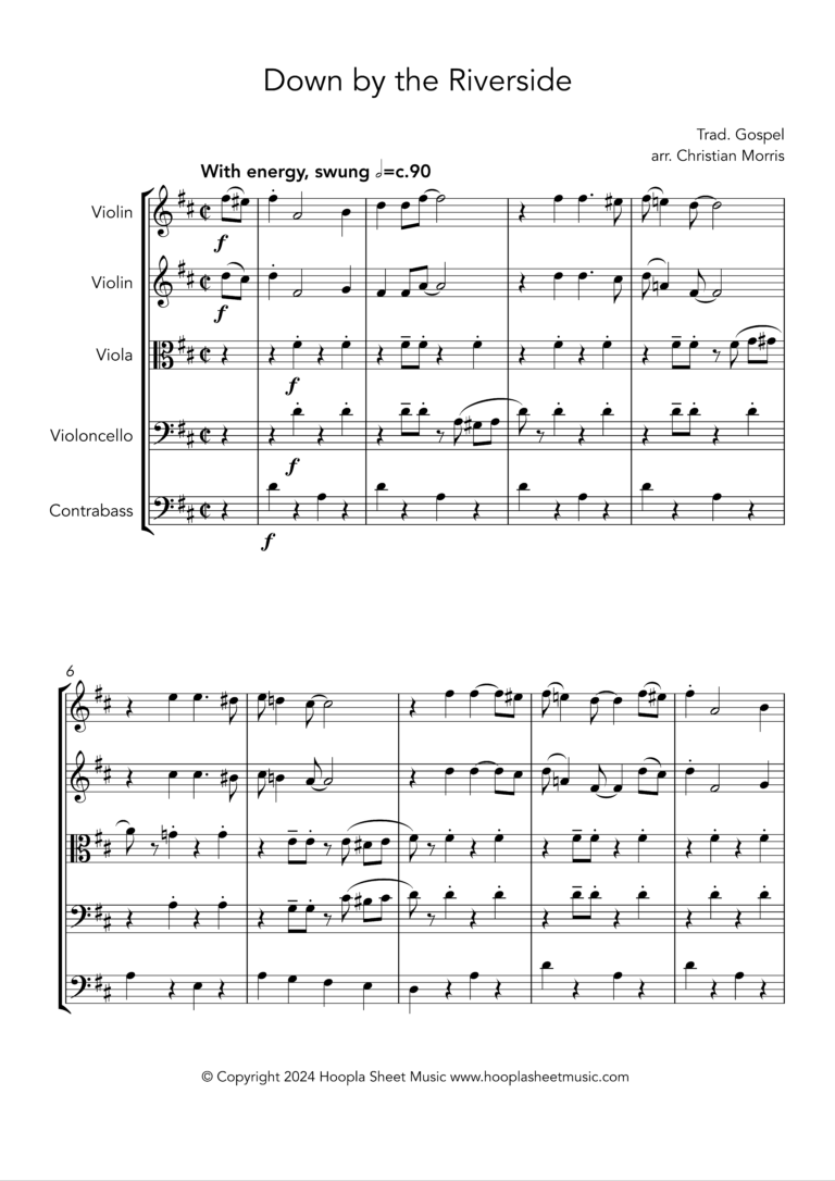 Down by the Riverside (String Ensemble/Orch)