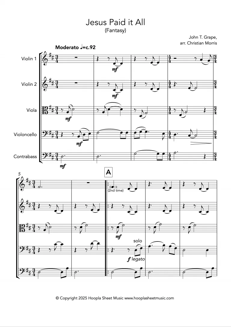 Jesus Paid it All (Fantasy) (String Ensemble)